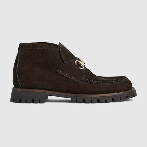 Women's ankle boot with Horsebit - dark brown suede