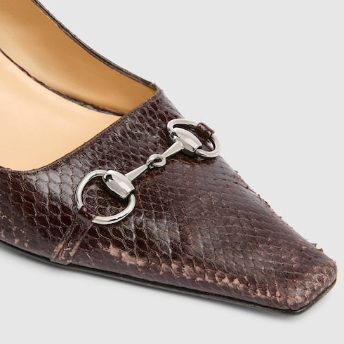 Women's Vittoria python pump - dark brown