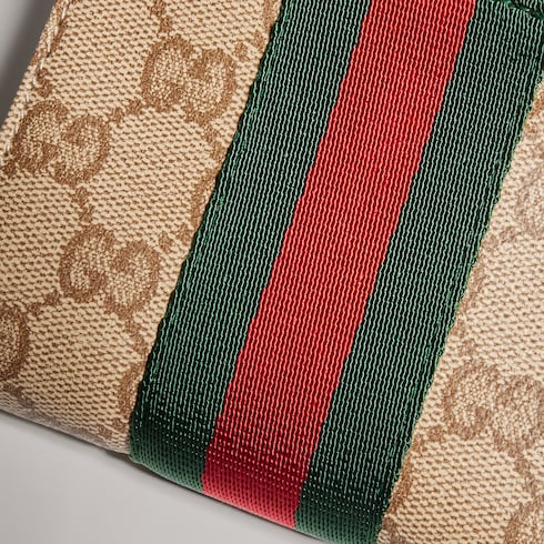 Small wallet with Web - sand and brown GG canvas