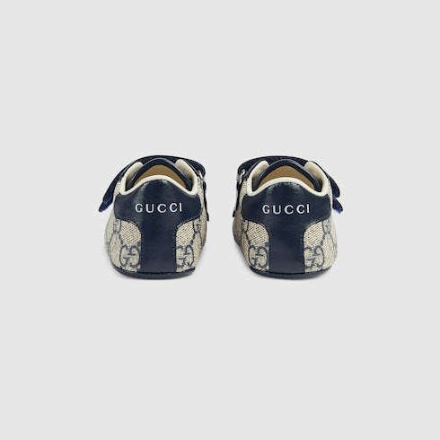 Baby Gucci Ace sneaker - blue and grey GG Supreme