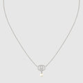 Crystal and pearl necklace - palladium-toned brass