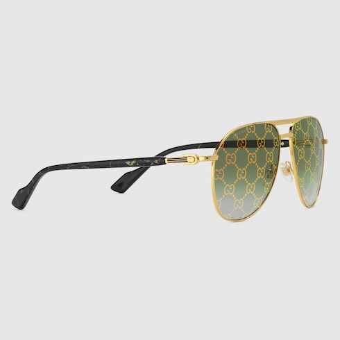 Aviator frame sunglasses - gold-toned metal