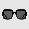 Square-frame Double G sunglasses - black acetate