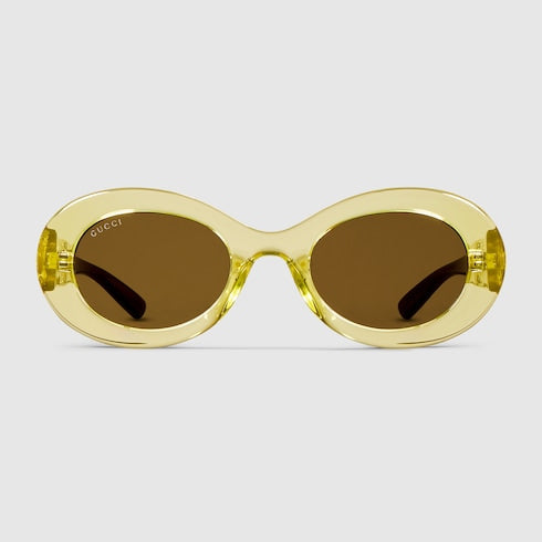 Oval frame sunglasses - transparent light green