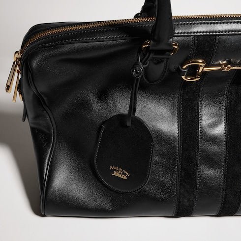 Borsetto large boston bag - black leather