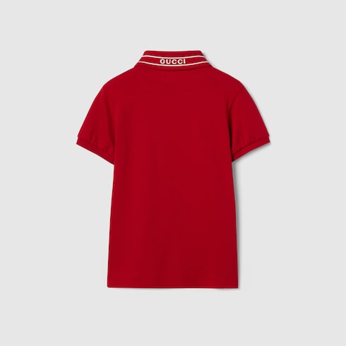 Children's cotton polo shirt - red