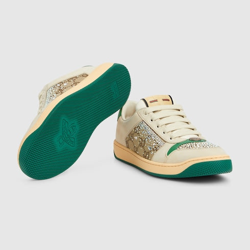 Women's GG crystal Screener sneaker - ivory leather