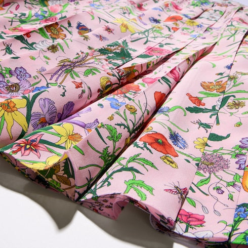 Printed silk midi skirt - multicolor