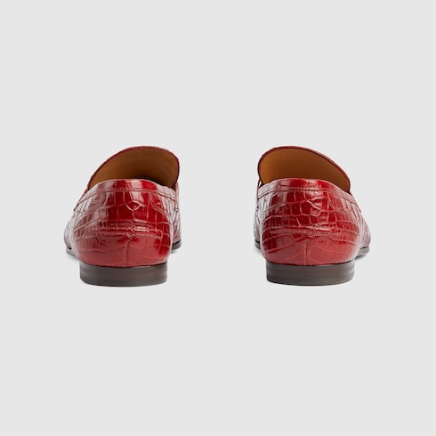 Men's Gucci Jordaan crocodile loafer - red