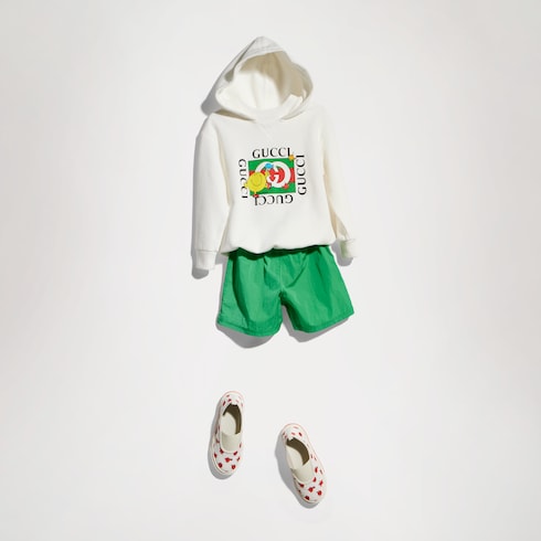 Children's nylon froissé shorts - green