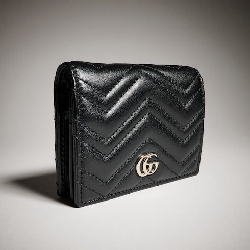 GG Marmont card case wallet - black leather