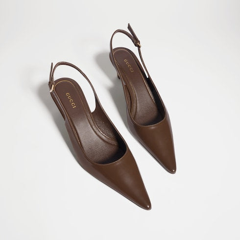 Women's Castello slingback - dark brown leather
