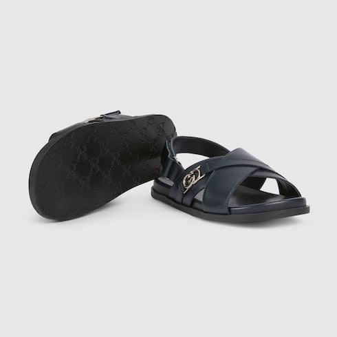 Children's sandal - dark blue leather