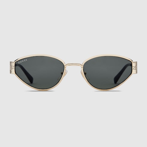 Geometrical frame sunglasses - light gold-toned