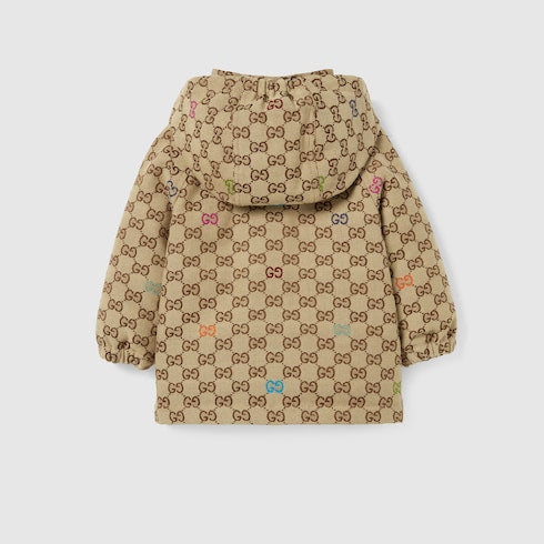 Baby padded GG canvas coat - beige and brown