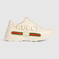 Women's Ivory Leather Rhyton Vintage Gucci Logo Sneaker