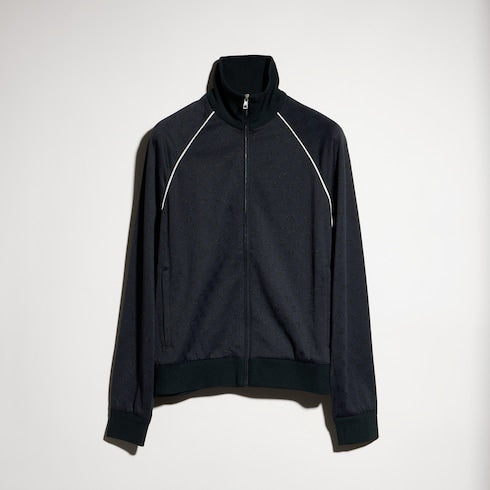 GG nylon and jersey zip jacket - navy