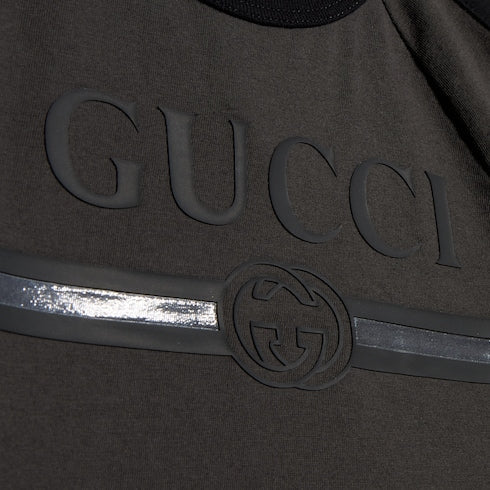 Children's cotton T-shirt with print - dark grey
