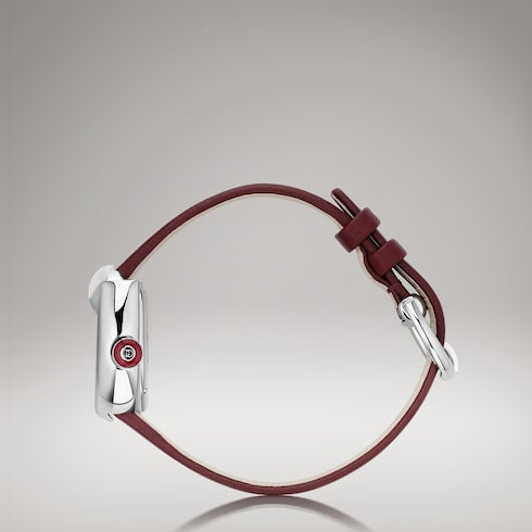 Gucci Horsebit watch, 27x23mm - burgundy leather