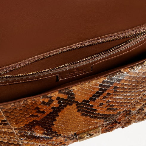 GG Marmont python medium shoulder bag - brown