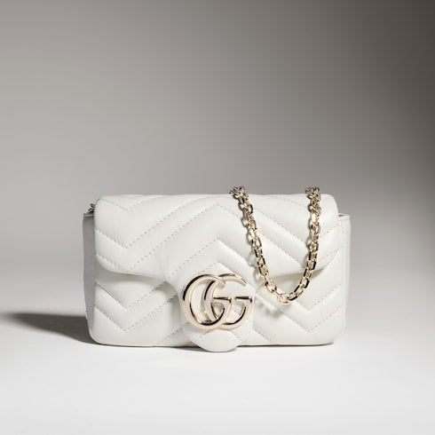 GG Marmont mini shoulder bag - white leather