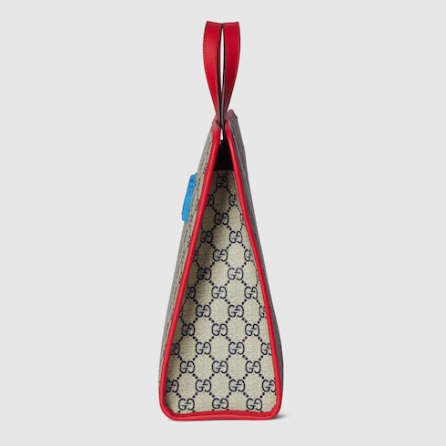 Children's printed GG tote bag - beige and blue GG Supreme
