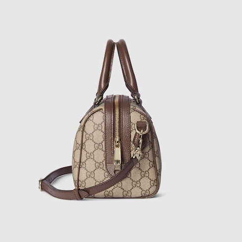 Ophidia medium boston bag - beige and brown GG fabric