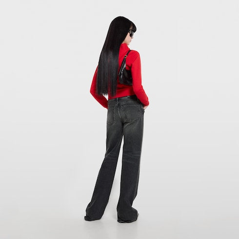 Cotton jersey and cashmere sweatshirt with print - red