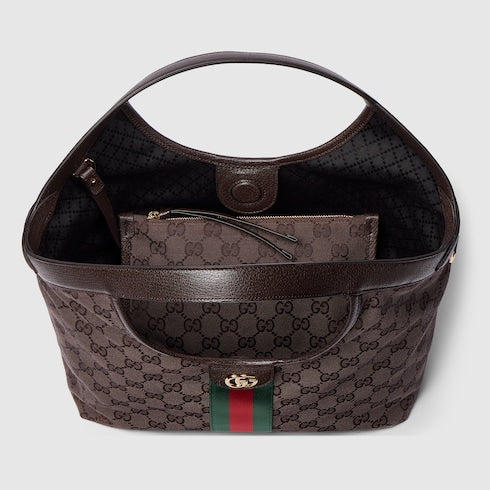 Gucci Giglio small tote bag - dark brown GG canvas
