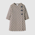 Children's GG canvas coat - beige and blue