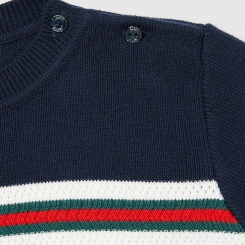 Baby cotton sweater with Web - dark blue