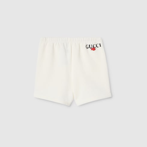 Children's cotton shorts with print - white