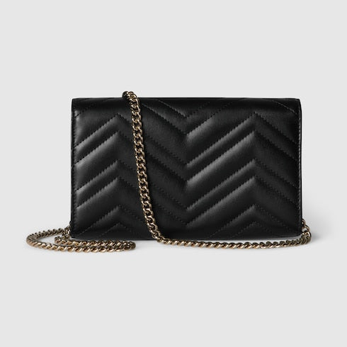 GG Marmont wallet on chain - black leather