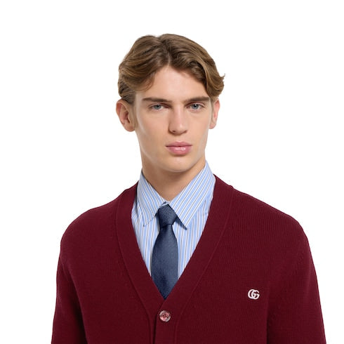 Gucci Horsebit silk jacquard tie - navy