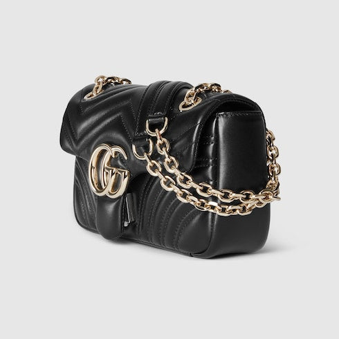 GG Marmont small shoulder bag - black leather