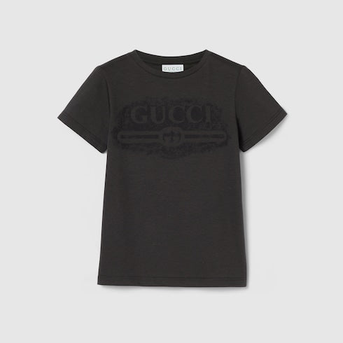 Children's printed cotton T-shirt - dark grey