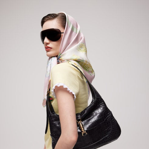 Printed silk twill carré - multicolor
