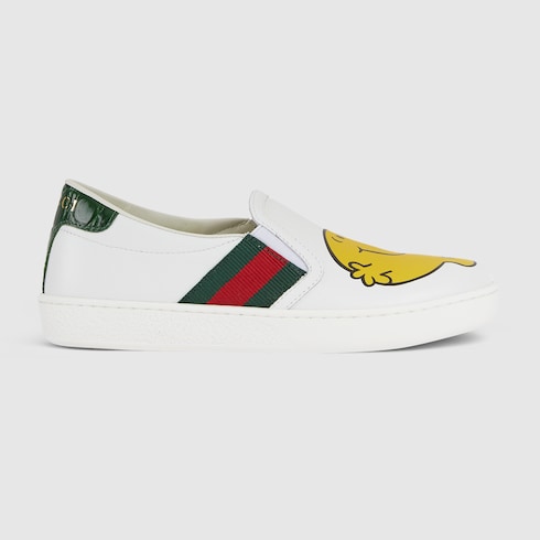 Children's Gucci Ace slip-on sneakers - white leather