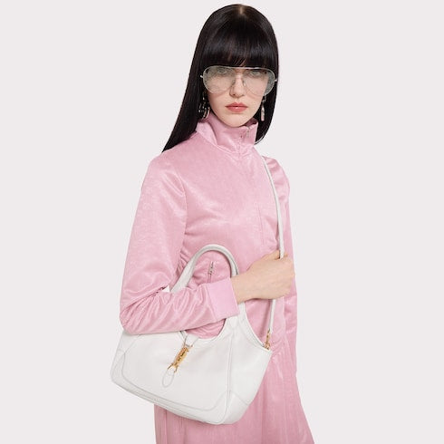 Mercato small tote bag - white leather