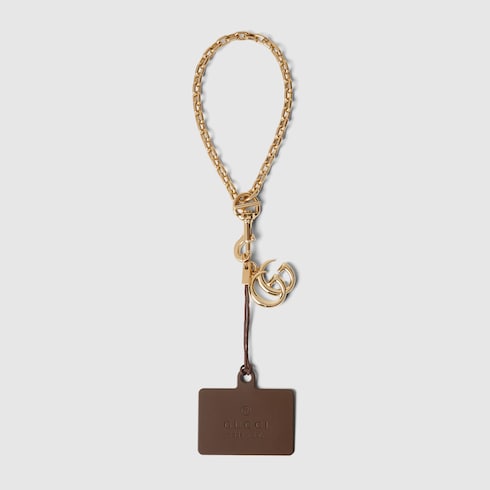 Lanyard phone holder with Double G - brown thermoplastic polyurethane