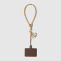 Lanyard phone holder with Double G - brown thermoplastic polyurethane