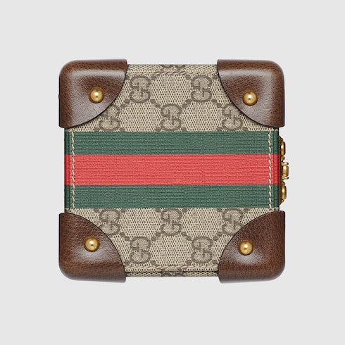 Gucci Savoy mini rigid watch case - beige and ebony Supreme