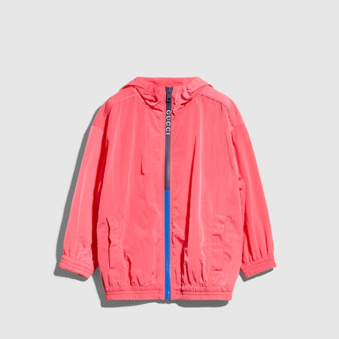 Children's nylon froissé jacket - pink