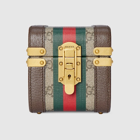 Gucci Savoy mini rigid beauty case - beige and ebony Supreme