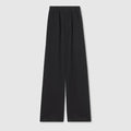 Silk crêpe de chine pants - black