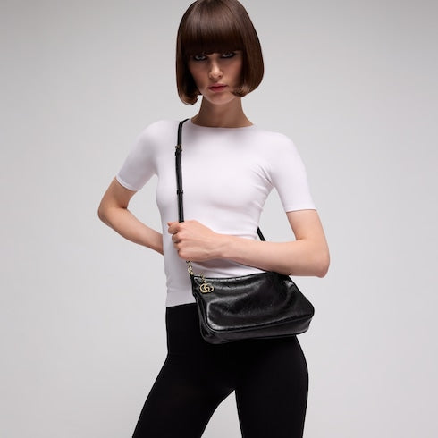 Lady Lunetta Chain small shoulder bag - black GG leather