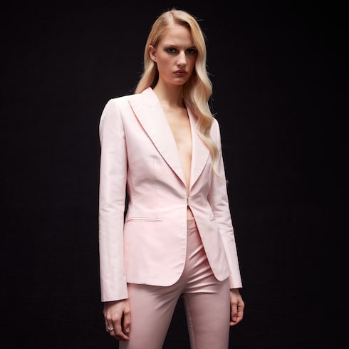 Fine silk faille jacket - light pink