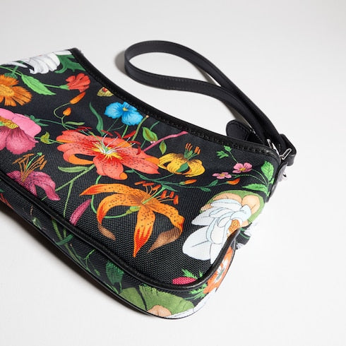 Gossip small shoulder bag - black and multicolor nylon