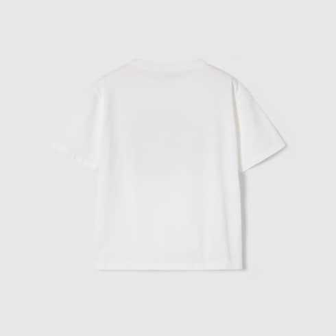 Children's cotton T-shirt with print - white