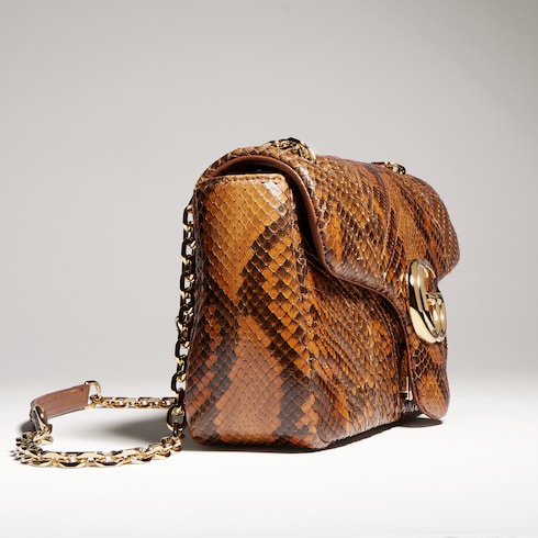 GG Marmont python medium shoulder bag - brown